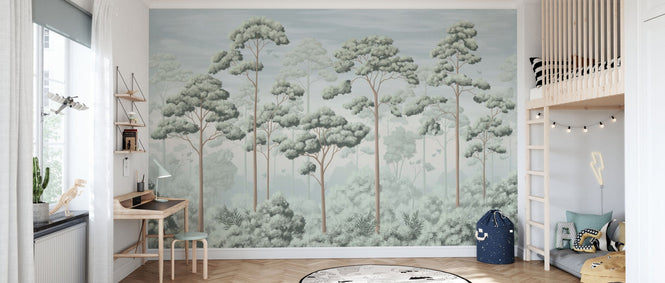 PHOTOWALL / Forest Woodland Canopy - Sage Green (e97975)