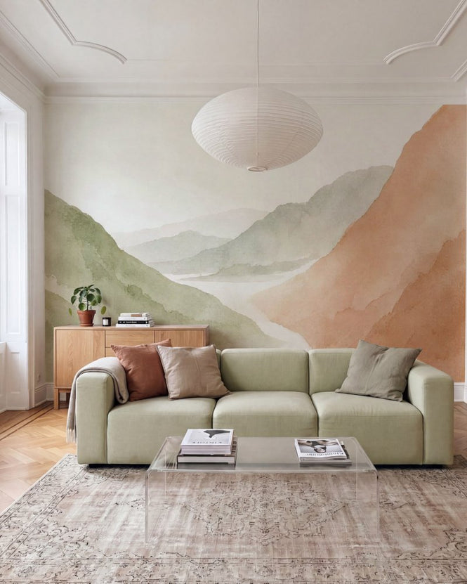 PHOTOWALL / Watercolour Abstract Valley (e98213)