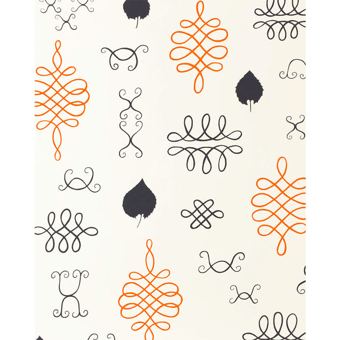 輸入壁紙 Thatcher / AFTER CHINTERWINK / Coquelicot and Charcoal on Cream AC-CQCR-CPR