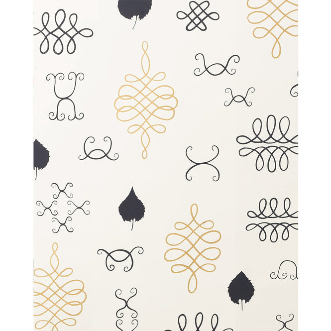 輸入壁紙 Thatcher / AFTER CHINTERWINK / Gold and Charcoal on Cream AC-GOCR-CPR