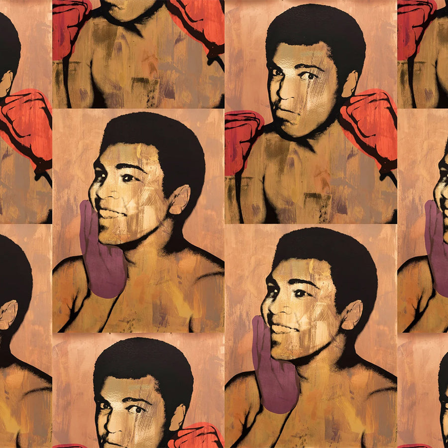 輸入壁紙 Andy Warhol / ALI / Earth on Bright Gold Mylar (single roll)