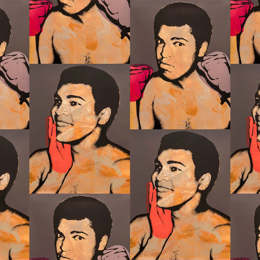 輸入壁紙 Andy Warhol / ALI / Fire on Bright Gold Mylar (single roll)