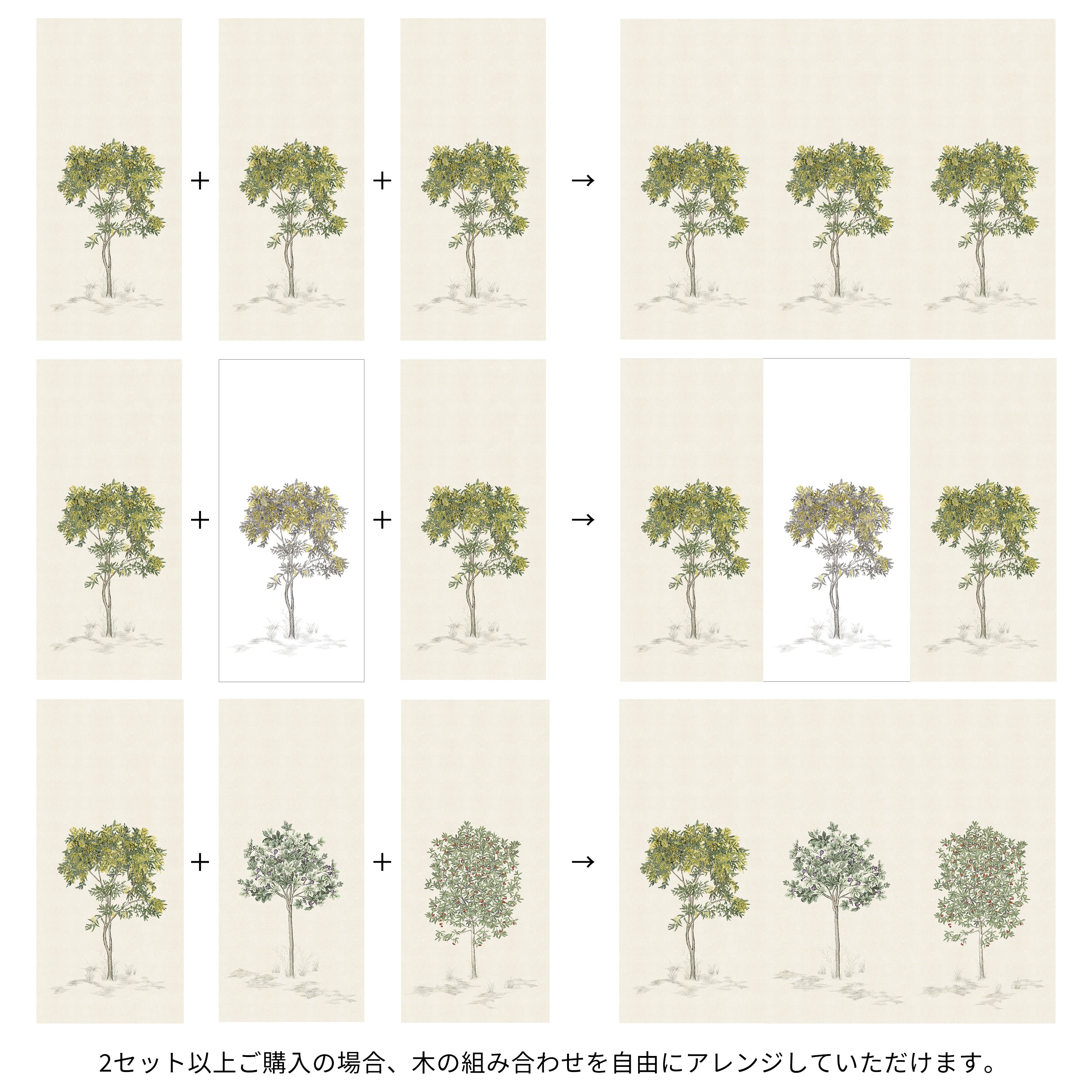 mimosaページ Isidore Leroy / ARBUSTES Naturel Mimosa 6248302【3パネル1