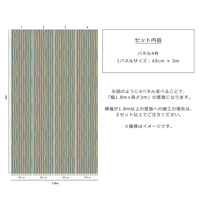 House of Hackney / ARTIST'S STRIPE Euphorbia & Alabaster【4パネル1セット】