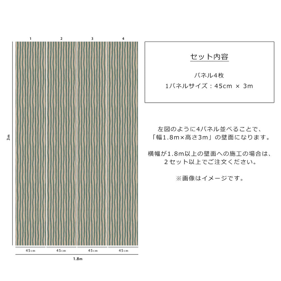 House of Hackney / ARTIST'S STRIPE Euphorbia & Alabaster【4パネル1セット】