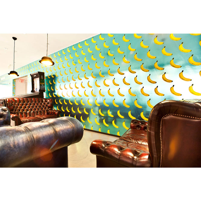 輸入壁紙 Flavor Paper / B-A-N-A-N-A-S! / Scented Cyan Chrome on Chrome Mylar (triple roll)