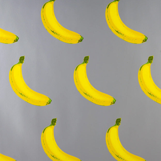 輸入壁紙 Flavor Paper / B-A-N-A-N-A-S! / Scented Silver on Silver Mylar (single roll)