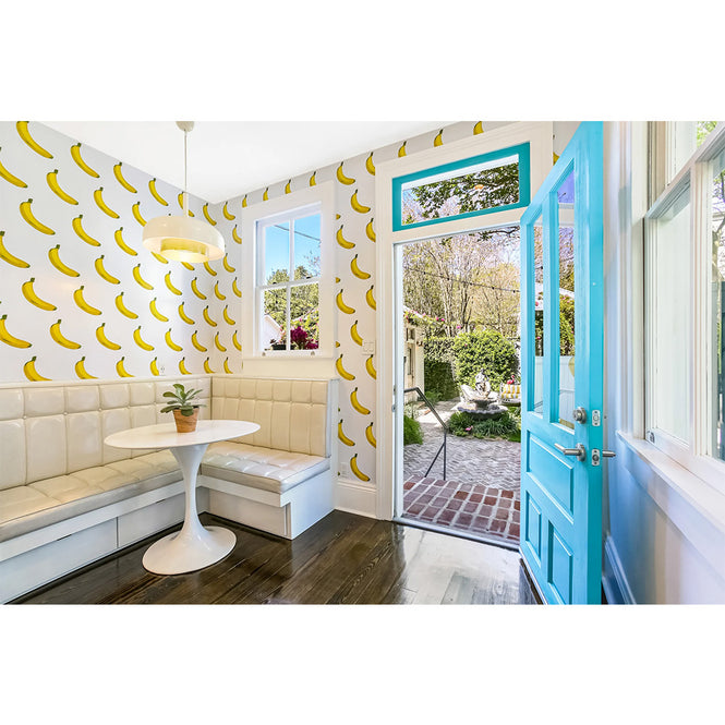 輸入壁紙 Flavor Paper / B-A-N-A-N-A-S! / Scented White on White Vinyl (single roll)