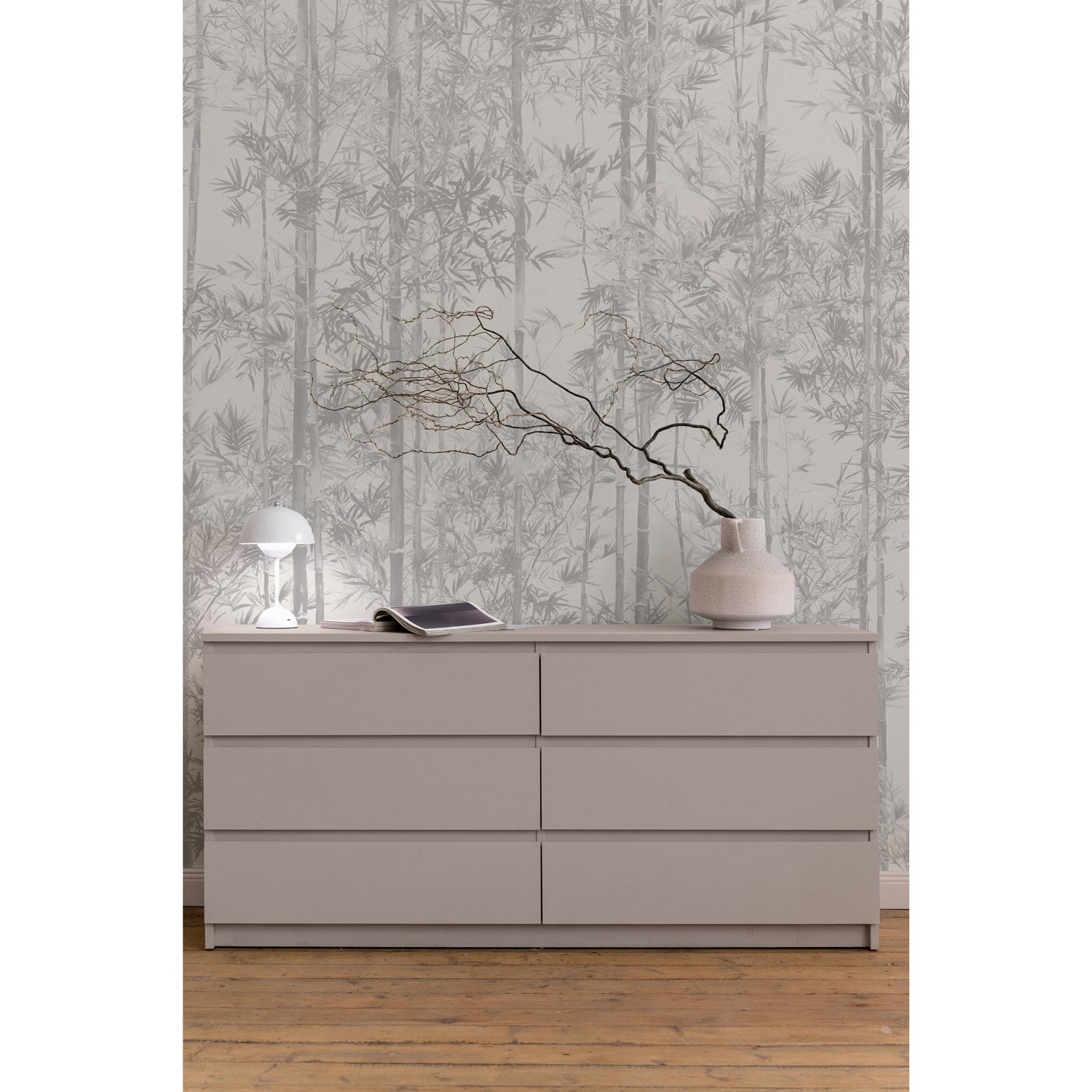 Sian Zeng / Bamboo Mural Wallpaper / Grey 【3パネル1セット