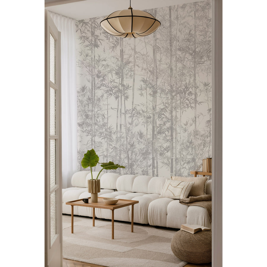 Sian Zeng / Bamboo Mural Wallpaper / Grey 【3パネル1セット