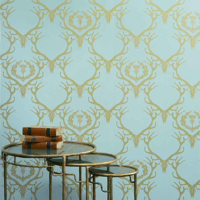 Barneby Gates / WALLPAPER BOOK VOL Ⅰ / Deer Damask Duck Egg BG0100401