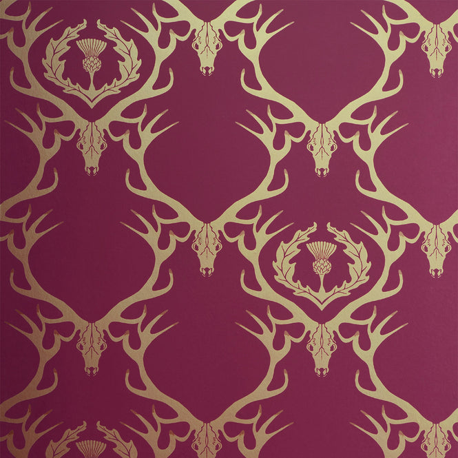 Barneby Gates / WALLPAPER BOOK VOL Ⅰ / Deer Damask Claret BG0100402