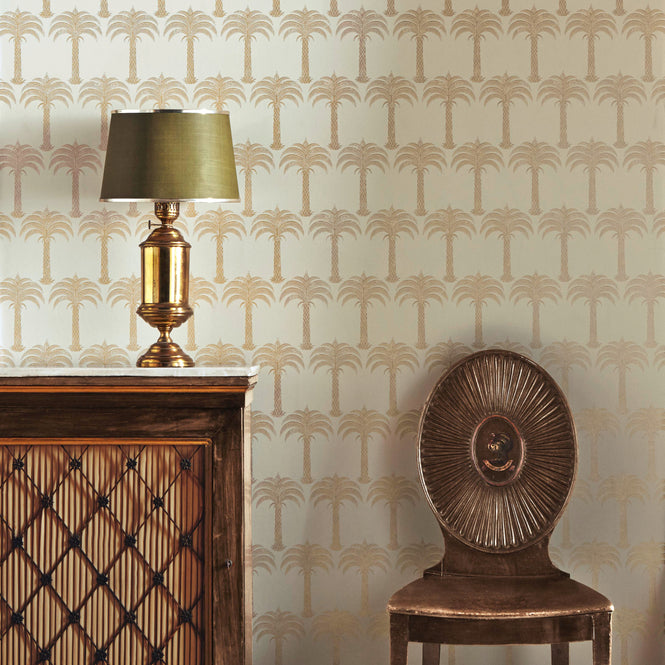 Barneby Gates / WALLPAPER BOOK VOL Ⅲ / Marrakech Palm Soft Gold BG1200102