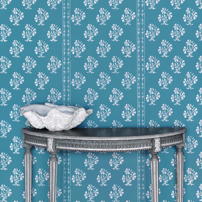 Barneby Gates / WALLPAPER BOOK VOL Ⅵ / Maharani Block Print Jaipur Blue BG2400101