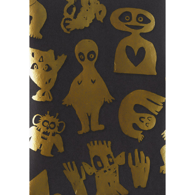 NLXL Gold Foil Wallpapers / Love Machine by Bas Kosters / Gold Foil on black BKS-05