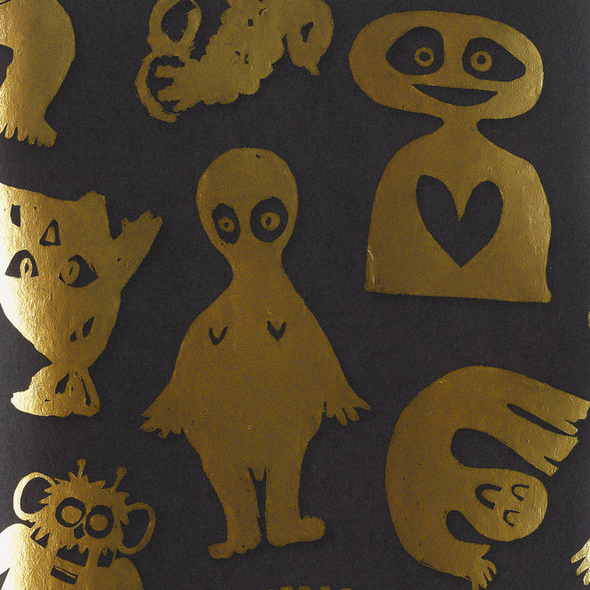 NLXL Gold Foil Wallpapers / Love Machine by Bas Kosters / Gold Foil on black BKS-05