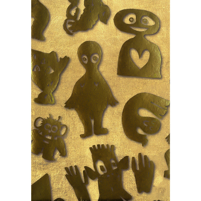 NLXL Gold Foil Wallpapers / Love Machine by Bas Kosters / Gold Foil on beige BKS-07