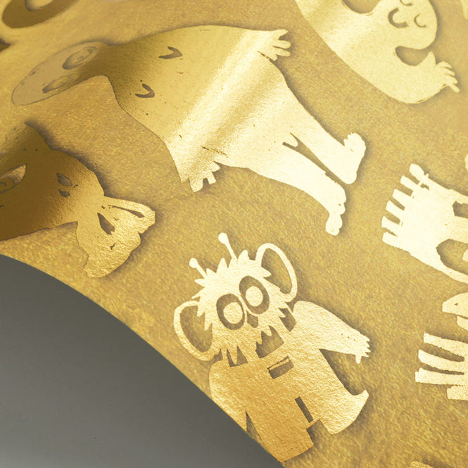 NLXL Gold Foil Wallpapers / Love Machine by Bas Kosters / Gold Foil on beige BKS-07