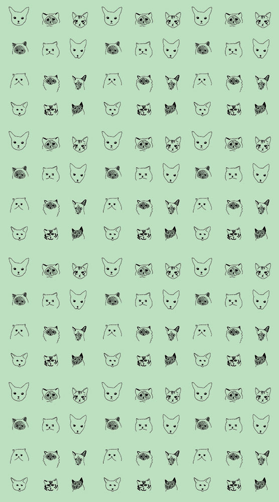 【限定数】【切売m単位】Baines&Fricker / CATS WALLPAPER Green