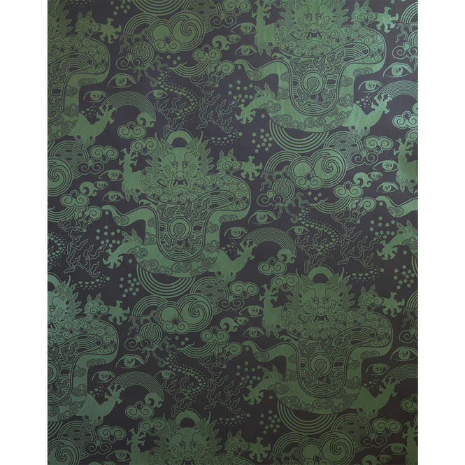 輸入壁紙 Flavor Paper / CELESTIAL DRAGON / Super Green On Ebony Clay Coated paper