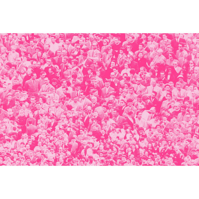 輸入壁紙 Andy Warhol / CROWD (Where's Warhol) / Aurora Pink on Ivory Clay Coated Paper (single roll)