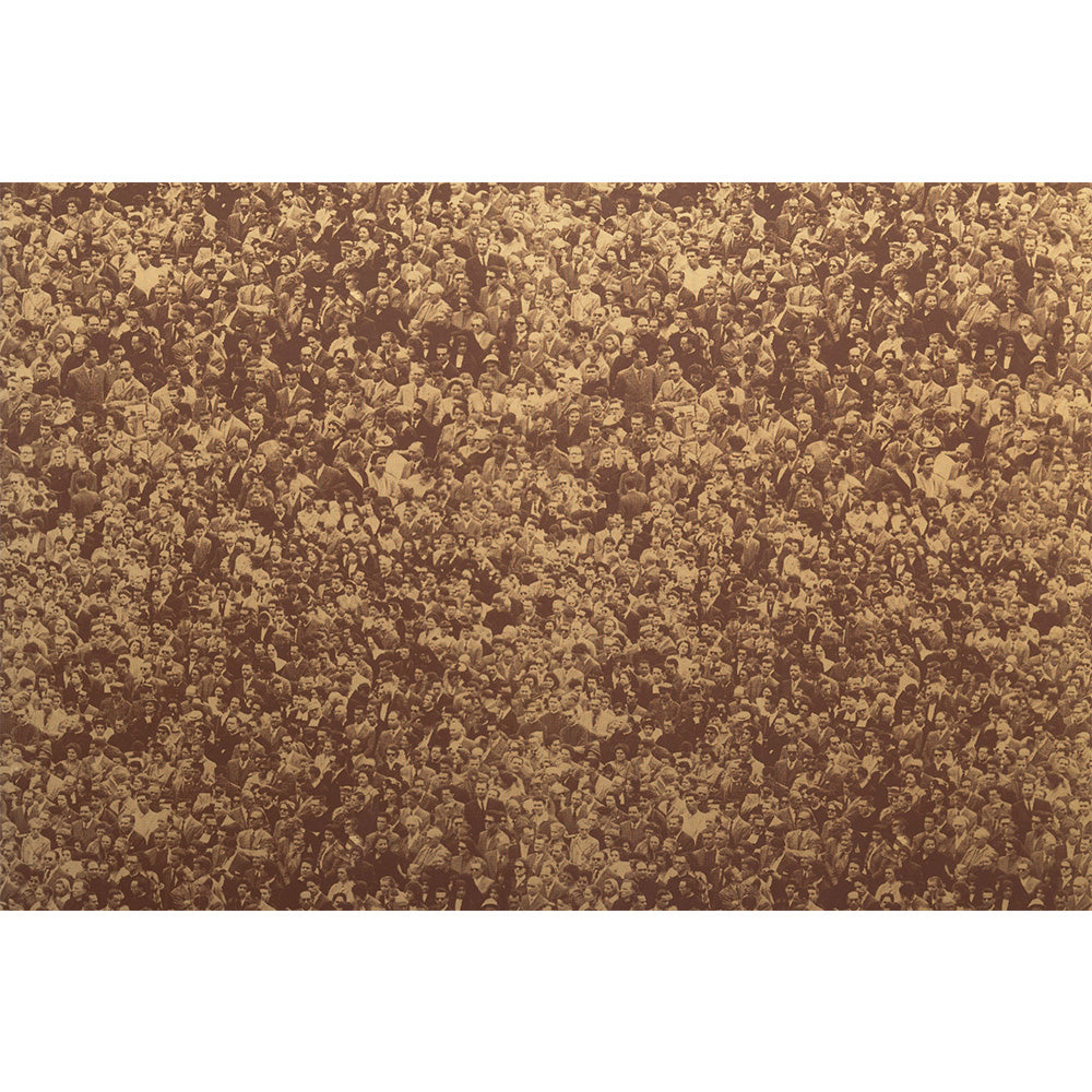 壁画. Andy Warhol / CROWD (Where's Warhol) / Sepia on Matte Gold Mylar