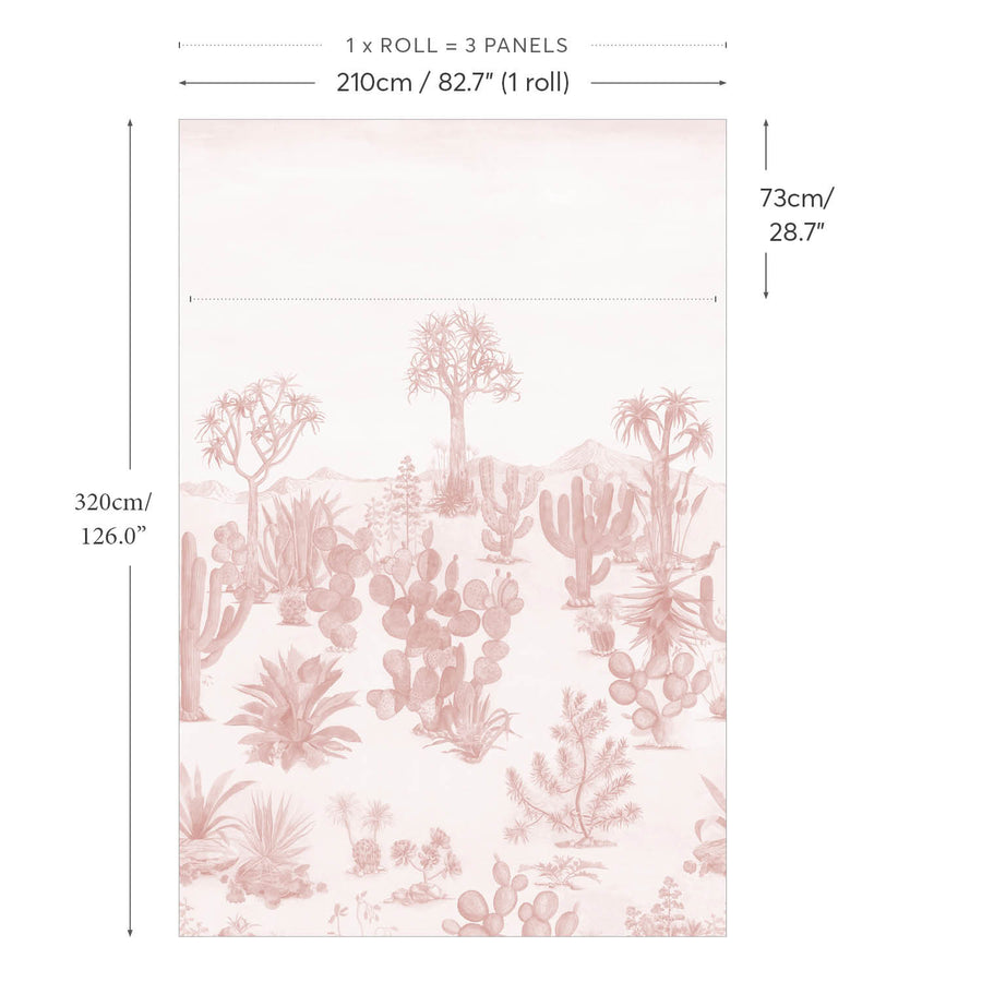Sian Zeng / Desert Mural Wallpaper / Pink 【3パネル1セット】