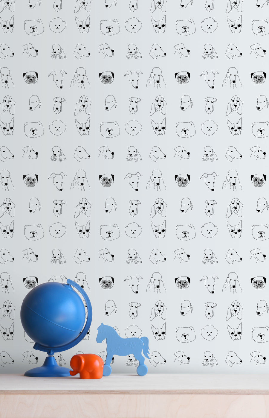 【限定数】【切売m単位】Baines&Fricker / DOGS WALLPAPER Blue