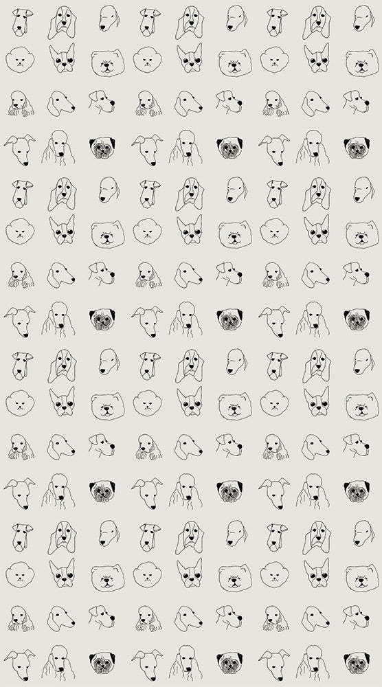 【限定数】【切売m単位】Baines&Fricker / DOGS WALLPAPER Grey