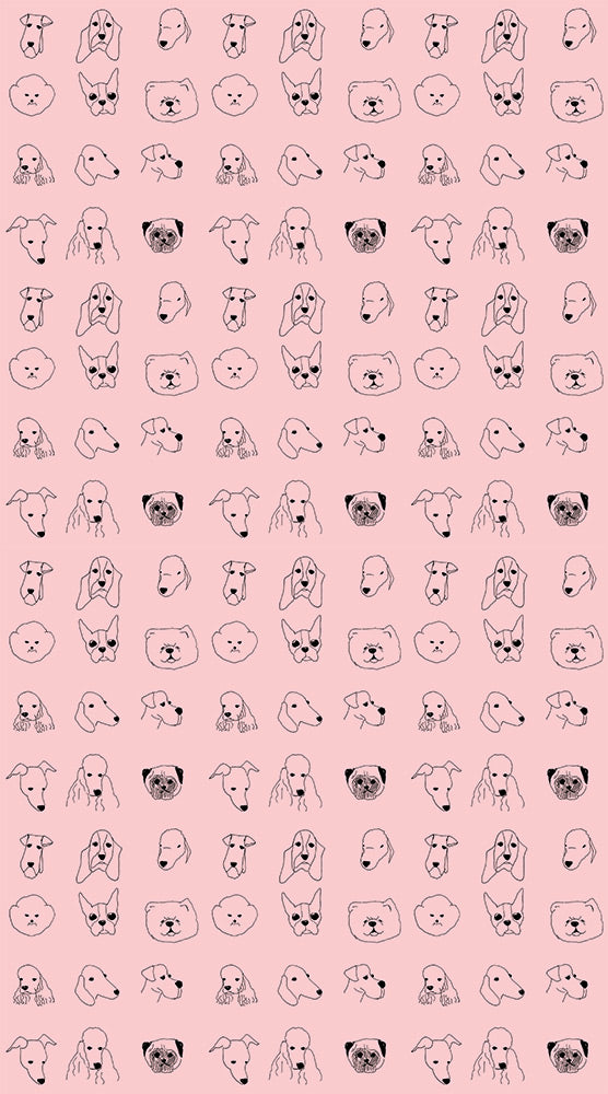 【限定数】【切売m単位】Baines&Fricker / DOGS WALLPAPER Pink