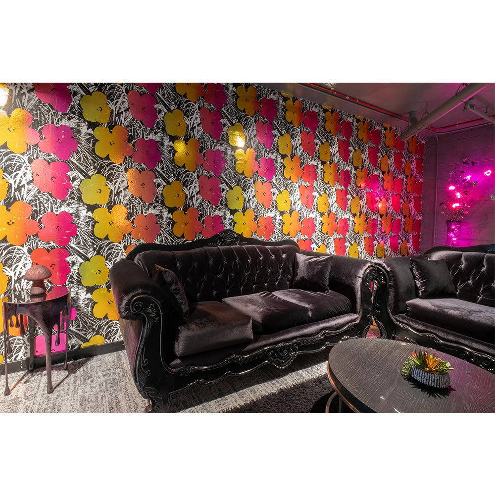 Andy Warhol / FLOWERS / Golden Shower on Chrome Mylar (triple roll