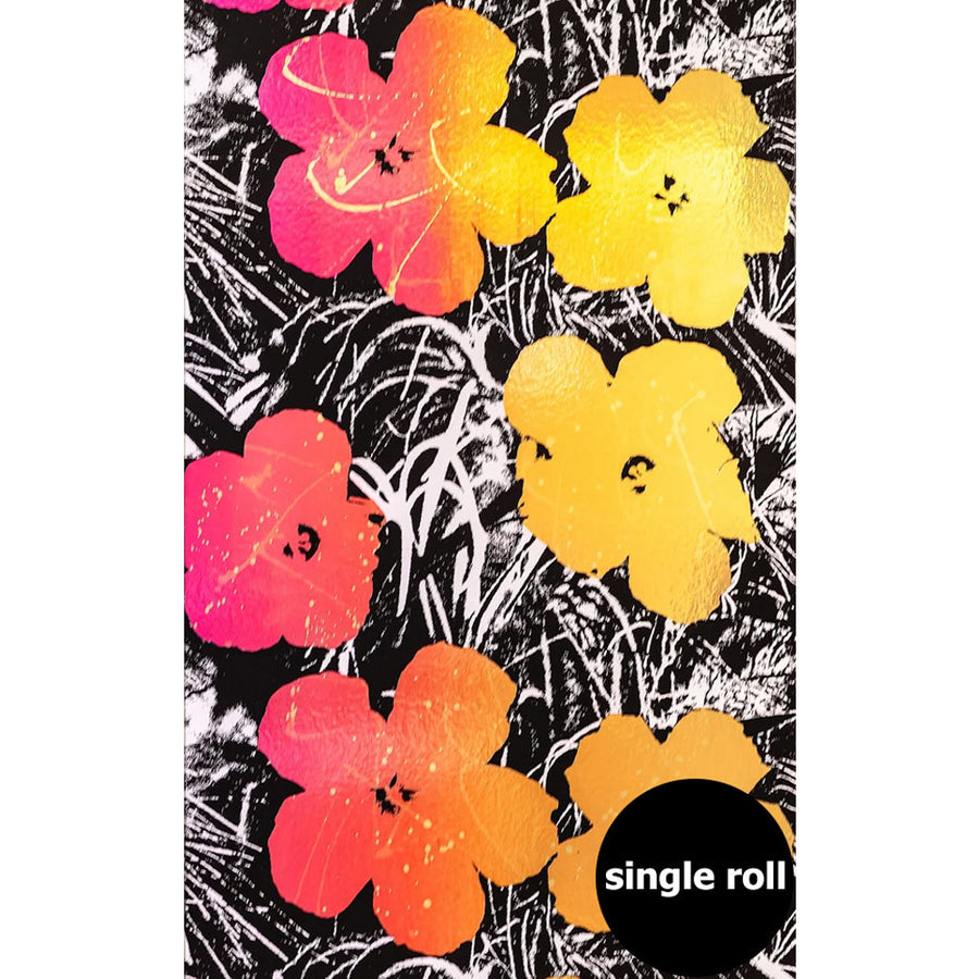 輸入壁紙 Andy Warhol / FLOWERS / Golden Shower on Chrome Mylar (single roll)