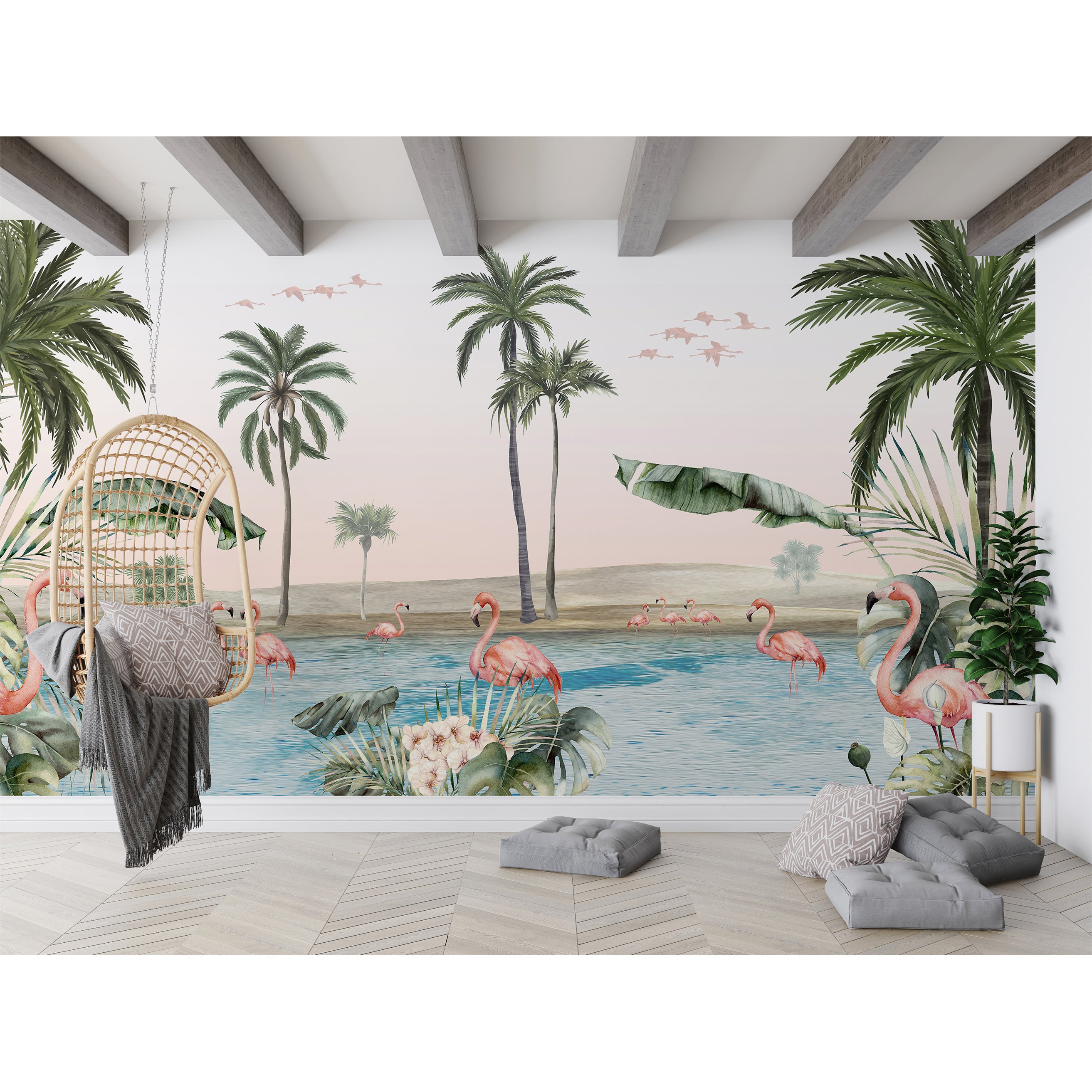 KIKKI BELLE / Flamingo Oasis W13313 | 輸入壁紙専門店 WALPA – WALPA.jp
