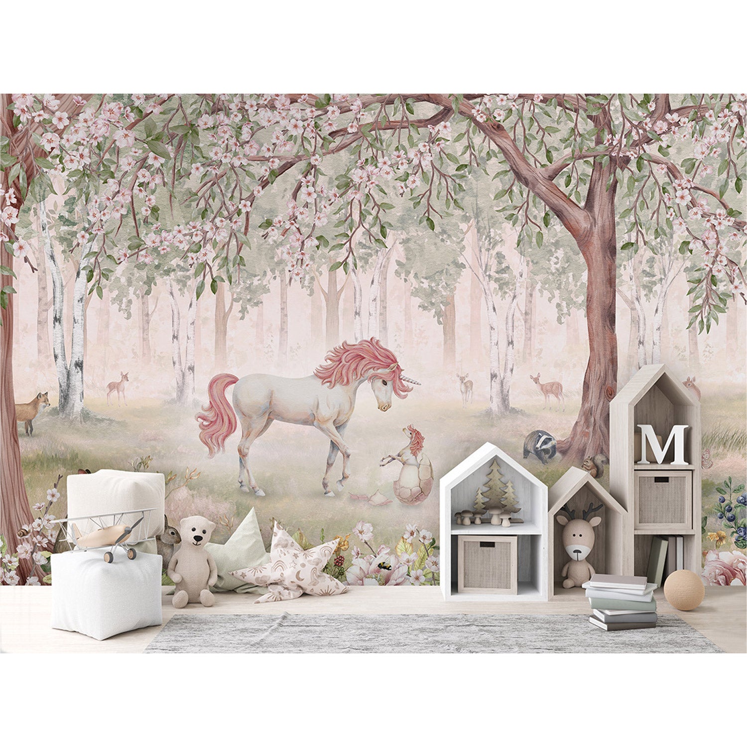 KIKKI BELLE / Unicorn Forest Green W13916 | 輸入壁紙専門店 WALPA