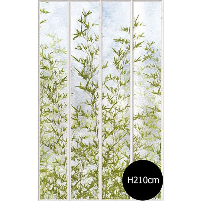 KOZIEL / Papier peint panoramique grande verriere blanche et bambous LPV021XL
