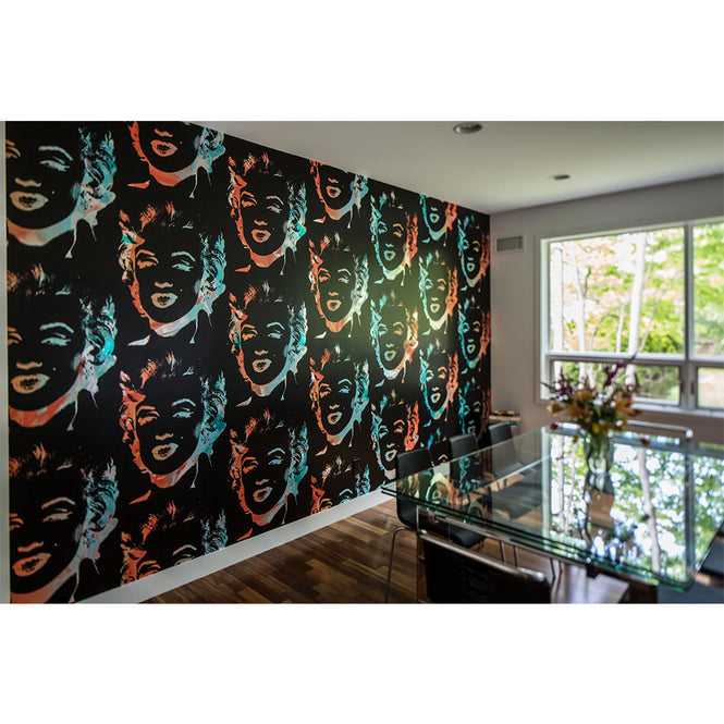 輸入壁紙 Andy Warhol / MARILYN MONOPRINT / Black on Chrome Mylar (single roll)