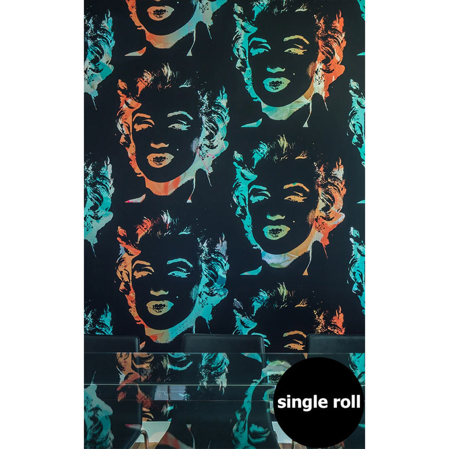 輸入壁紙 Andy Warhol / MARILYN MONOPRINT / Black on Chrome Mylar (single roll)