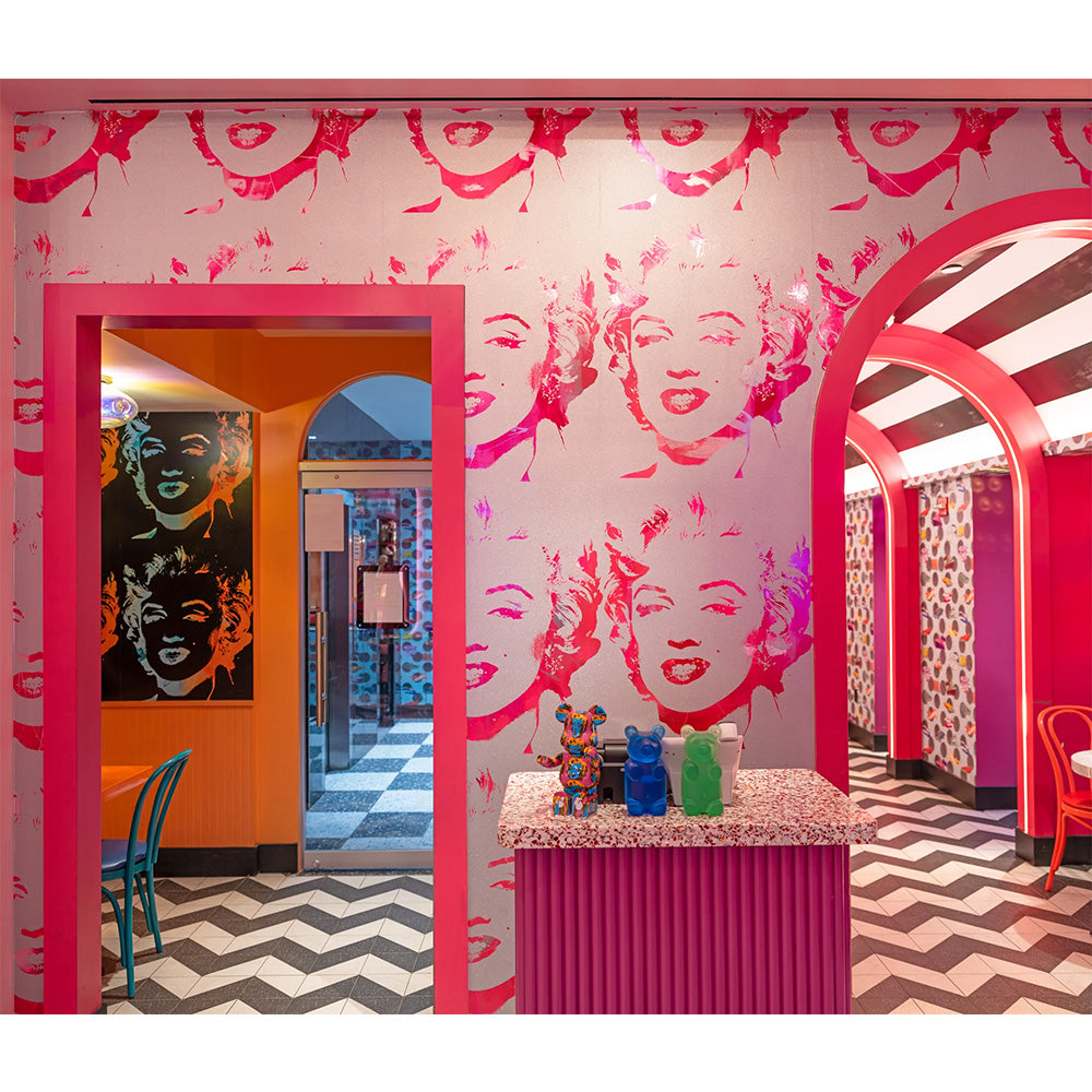 Andy Warhol / MARILYN MONOPRINT / Diamond Dust Hot Pink on Chrome