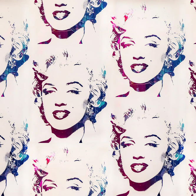 輸入壁紙 Andy Warhol / MARILYN MONOPRINT / White on Chrome Mylar (triple roll)