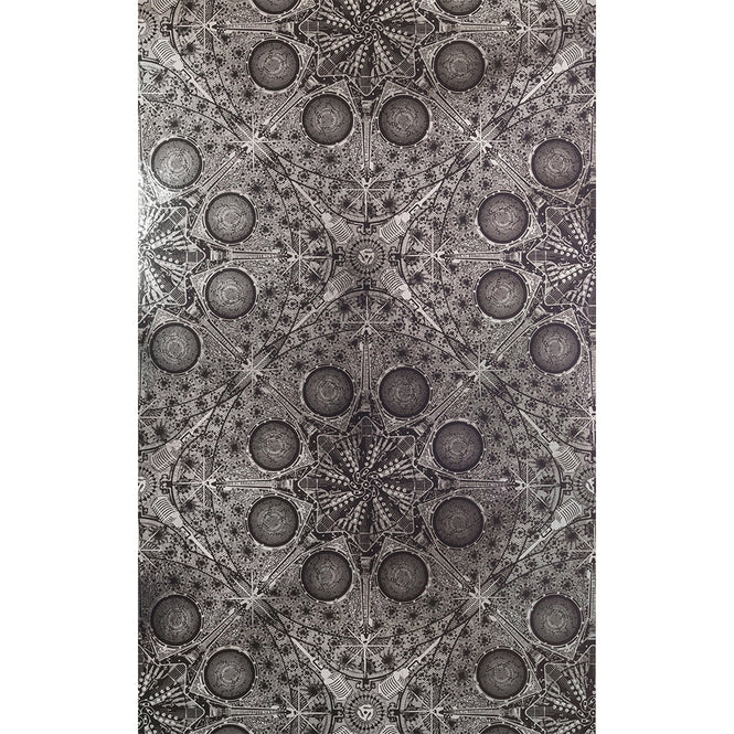 輸入壁紙 Flavor Paper / Musical Mandala / Licorice on Chrome Mylar