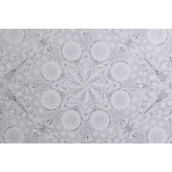 輸入壁紙 Flavor Paper / Musical Mandala / Mushmallow on Silver Mylar