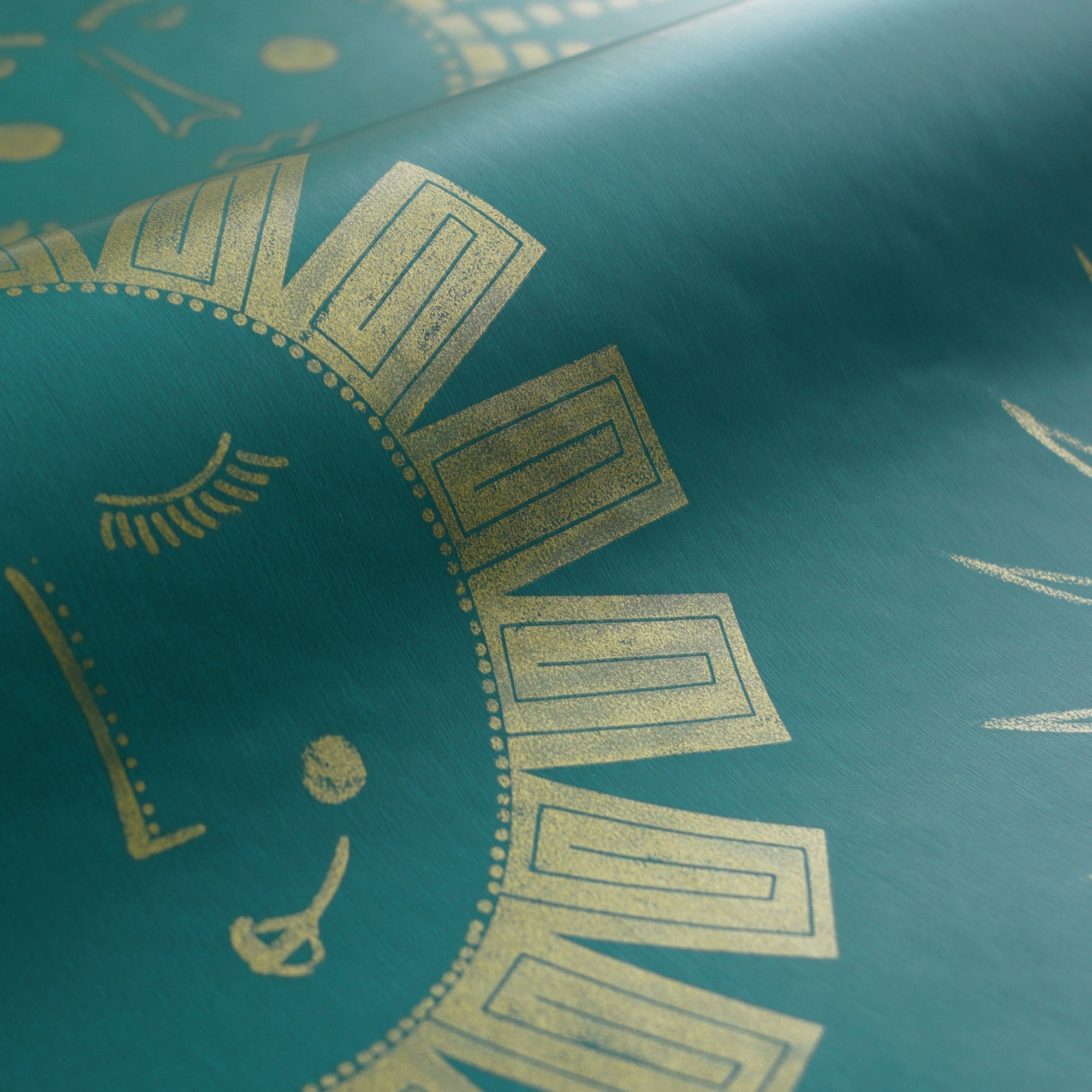 はがせる シール 壁紙 NU WALLPAPER / Teal Konark Peel and Stick