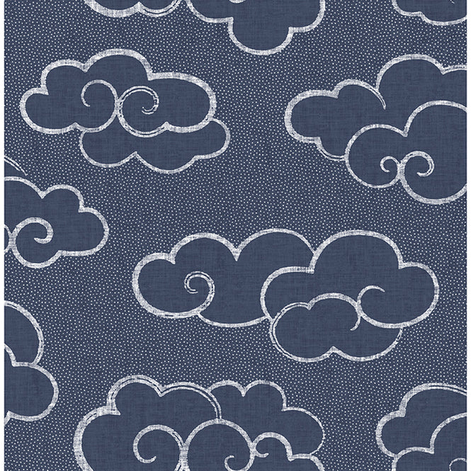 【予約受付】はがせる シール 壁紙 NU WALLPAPER / Navy Alto Peel and Stick Wallpaper / NUS4981
