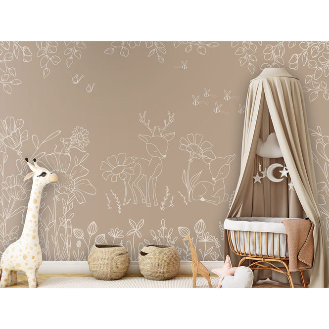 Oliver Robins / Deer Doodles - brown W17745