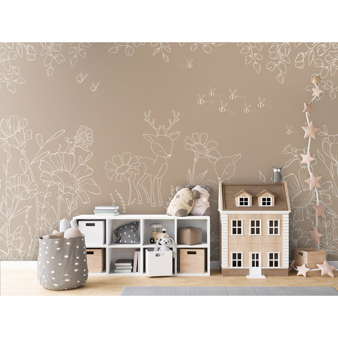 Oliver Robins / Deer Doodles - brown W17745