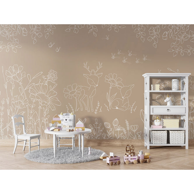 Oliver Robins / Deer Doodles - brown W17745