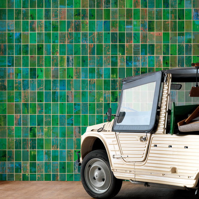 Waste Tiles Wallpaper by Piet Hein Eek / Green PHE-22