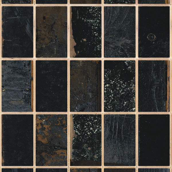 Waste Tiles Wallpaper by Piet Hein Eek / Black PHE-25