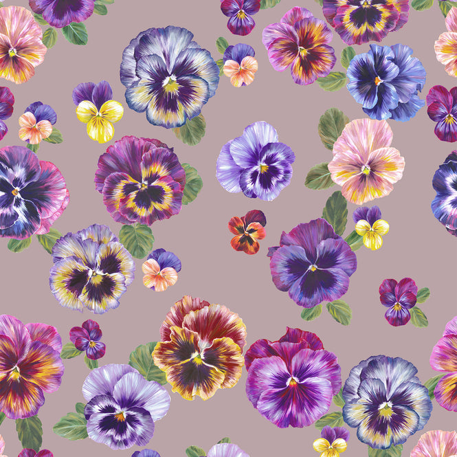 Victoria Sanders Design / PLETHORA OF PANSIES Bruised Pink