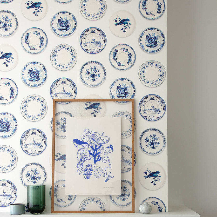 studio ditte / Porcelain wallpaper blue【2パネル1セット】